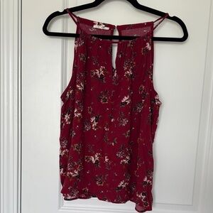 Maurices Red Sleeveless Blouse Floral Tank